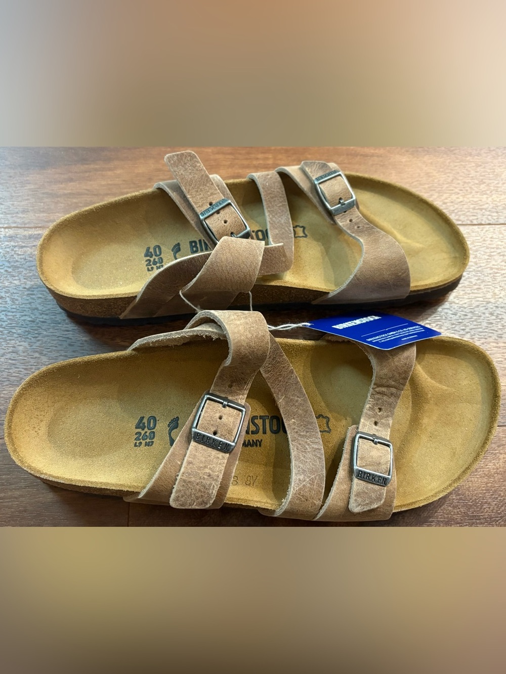 NEW! Birkenstock Oil-Rubbed Leather Sandals - Size 40 - Picture 2 of 3